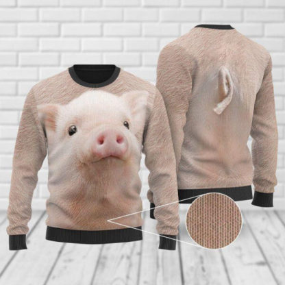 new cute pig face unisex pullovers ugly christmas sweater 1 New Cute Pig Face Unisex Pullovers Ugly Christmas Sweater - Image 1