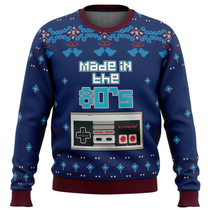 nintendo made in the 80s ugly christmas sweater 1 Nintendo Made In The 80S Ugly Christmas Sweater - Image 1