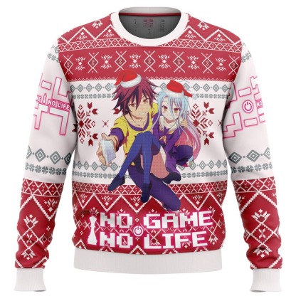 no game no life alt ugly christmas sweater 1 No Game No Life Alt Ugly Christmas Sweater - Image 1