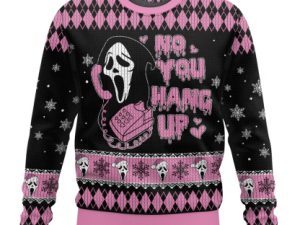 No You Hang Up Ghostface Ugly Christmas Sweater - Image 1