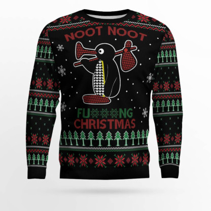 noot noot penguin ugly christmas sweater 1 Noot Noot Penguin Ugly Christmas Sweater - Image 1