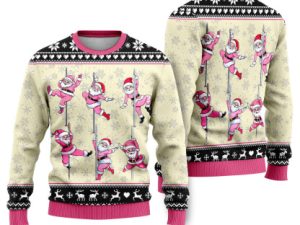 North Pole Dancer Santa Funny Ugly Christmas Sweater - Image 1