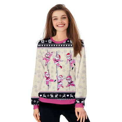 north pole dancer santa funny ugly christmas sweater 2 North Pole Dancer Santa Funny Ugly Christmas Sweater - Image 2