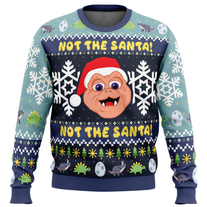 not the santa dinosaurs ugly christmas sweater 1 Not The Santa Dinosaurs Ugly Christmas Sweater - Image 1