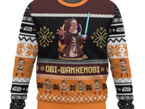 Obi Wan Kenobi Cosmic Battles Ugly Christmas Sweater - Image 1