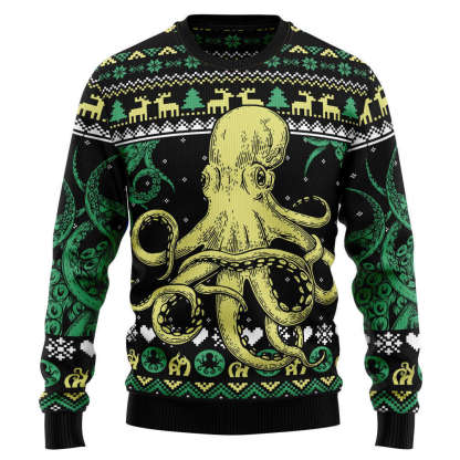 octopus cool ugly christmas sweater 1 Octopus Cool Ugly Christmas Sweater - Image 1