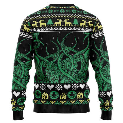 octopus cool ugly christmas sweater 2 Octopus Cool Ugly Christmas Sweater - Image 2