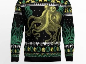 Octopus Cool Ugly Christmas Sweater Holiday Present - Image 1