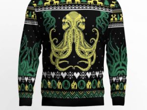Octopus Cool Ugly Christmas Sweater Xmas Gift - Image 1