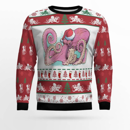octopus noel ugly christmas sweater 1 Octopus Noel Ugly Christmas Sweater - Image 1