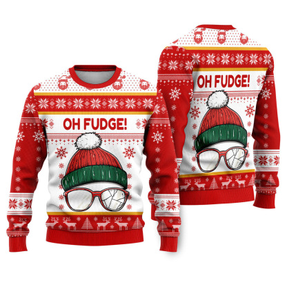 oh fudge funny ugly christmas sweater 1 Oh Fudge Funny Ugly Christmas Sweater - Image 1