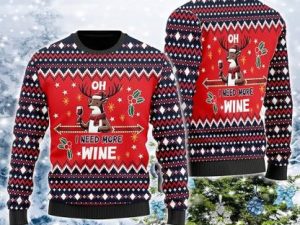 Oh I Need More Wine Ugly Christmas Sweater - Image 1