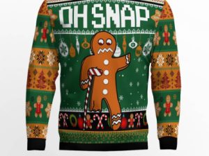 Oh Snap Gingerbread Ugly Christmas Sweater - Image 1