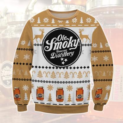 ole smoky moonshine ugly christmas sweater 1 Ole Smoky Moonshine Ugly Christmas Sweater - Image 1