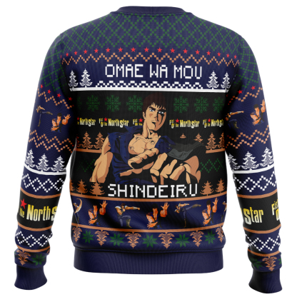 omaewamou shindeiru fist of the north star ugly christmas sweater 2 Omaewamou Shindeiru Fist Of The North Star Ugly Christmas Sweater - Image 2
