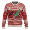On The Naughty List And I Regret Nothing Cat Ugly Christmas Sweater - Image 1