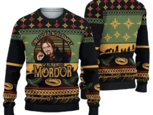 One Does Not Simply Walk Into Mordor Lord Of The Rings Ugly Christmas Sweater - Image 1