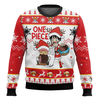 one piece ugly christmas sweater holiday gift 1 One Piece Ugly Christmas Sweater Holiday Gift - Image 1