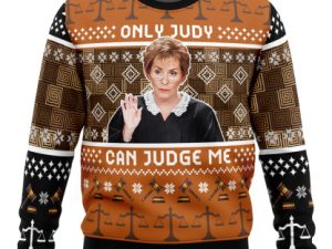 Only Judy Can Judge Me Judge Judy Ugly Christmas Sweater - Image 1