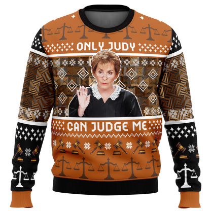 only judy can judge me judge judy ugly christmas sweater 1 Only Judy Can Judge Me Judge Judy Ugly Christmas Sweater - Image 1