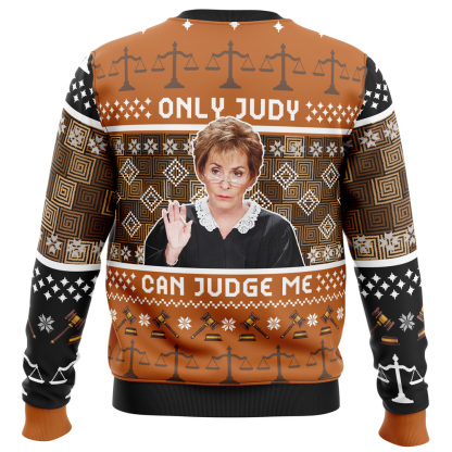 only judy can judge me judge judy ugly christmas sweater 2 Only Judy Can Judge Me Judge Judy Ugly Christmas Sweater - Image 2