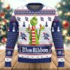 Pabst Blue Ribbon Grinch Ugly Christmas Sweater Holiday Gift - Image 1