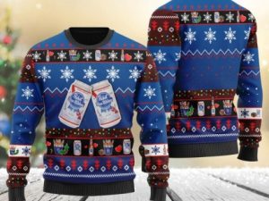 Pabst Blue Ribbon Ugly Christmas Sweater Holiday Gift Holiday Gift - Image 1