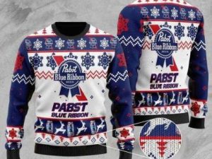 Pabst Blue Ribbon Ugly Christmas Sweater Unisex - Image 1