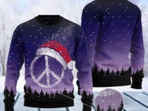 Peace Hippie Ugly Christmas Sweater - Image 1