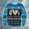 Peace Love Busch Light Ugly Christmas Sweater - Image 1
