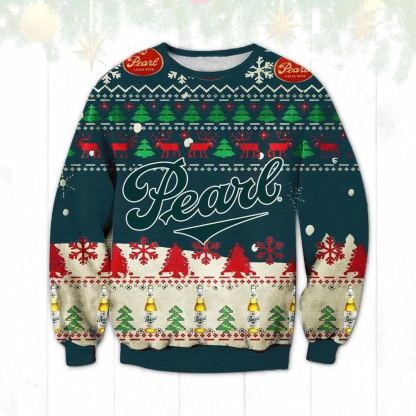 pearl larger beer ugly christmas sweater 1 Pearl Larger Beer Ugly Christmas Sweater - Image 1