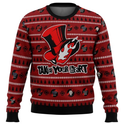 persona 5 take your heart ugly christmas sweater 1 Persona 5 Take Your Heart Ugly Christmas Sweater - Image 1