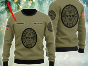 Personalized Ballantine Usa Flag Ugly Christmas Sweater - Image 1