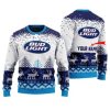 Personalized Bud Light Reindeer Ugly Christmas Sweater - Image 1