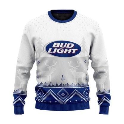 personalized bud light winter reindeer ugly christmas sweater 2 Personalized Bud Light Winter Reindeer Ugly Christmas Sweater - Image 2