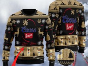 Personalized Coors Banquet Black Ugly Christmas Sweater - Image 1