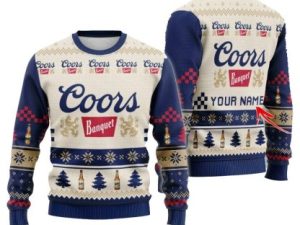 Personalized Coors Banquet Christmas Star Ugly Christmas Sweater - Image 1