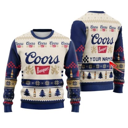 personalized coors banquet christmas star ugly christmas sweater 1 Personalized Coors Banquet Christmas Star Ugly Christmas Sweater - Image 1