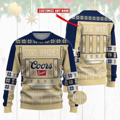 personalized coors banquet ugly christmas sweater 1 Personalized Coors Banquet Ugly Christmas Sweater - Image 1