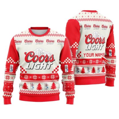 personalized coors light christmas star ugly christmas sweater 1 Personalized Coors Light Christmas Star Ugly Christmas Sweater - Image 1