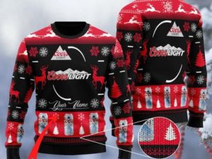 Personalized Coors Light Ugly Christmas Sweater - Image 1