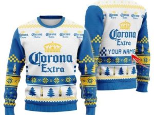 Personalized Crisp And Refreshing Lager Extra Christmas Star Ugly Christmas Sweater - Image 1