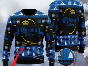 Personalized Crisp And Refreshing Lager Extra Ugly Christmas Sweater - Image 1