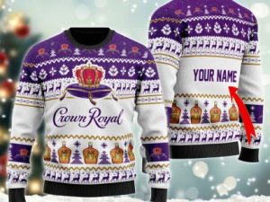 Personalized Crown Royal Ugly Christmas Sweater - Image 1