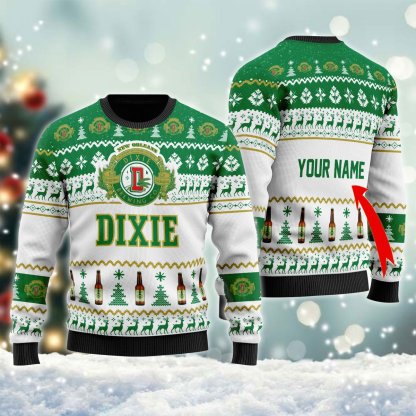 personalized dixie ugly christmas sweater 1 Personalized Dixie Ugly Christmas Sweater - Image 1
