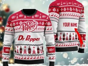 Personalized Dr Pepper Ugly Christmas Sweater - Image 1