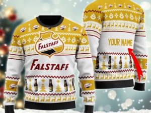 Personalized Falstaff Ugly Christmas Sweater - Image 1