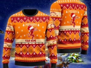 Personalized Fireball Merry Ugly Christmas Sweater - Image 1