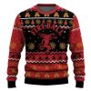 Personalized Fireball Pine Tree Snowing Ugly Christmas Sweater - Image 2