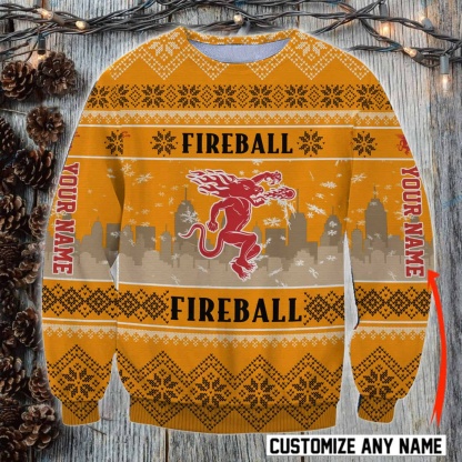 personalized fireball ugly christmas sweater holiday gift xmas gift 1 Personalized Fireball Ugly Christmas Sweater Holiday Gift Xmas Gift - Image 1